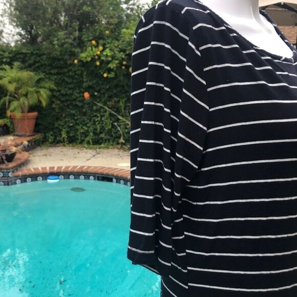 Green Envelope Blue/White Stripe 3/4 Sleeve T SzXL - Picture 6 of 12